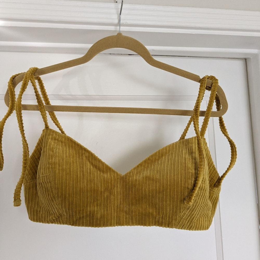 NEW Fashion Brand Company Mustard Corduroy Bra Top